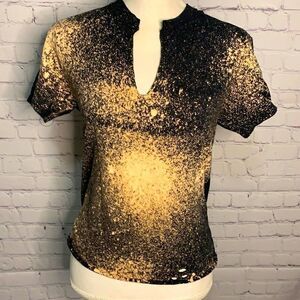 Gildan Black White Bleached Tie-Dyed T-Shirt - S